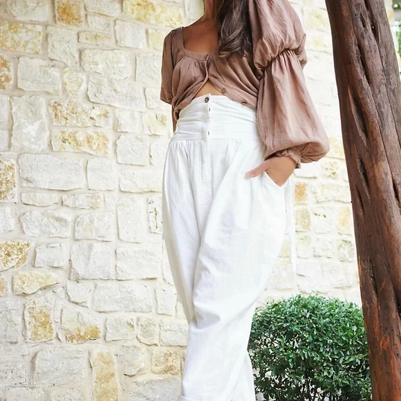 BLACK Free People All I Need Pants sz Large - Picture 2 of 8